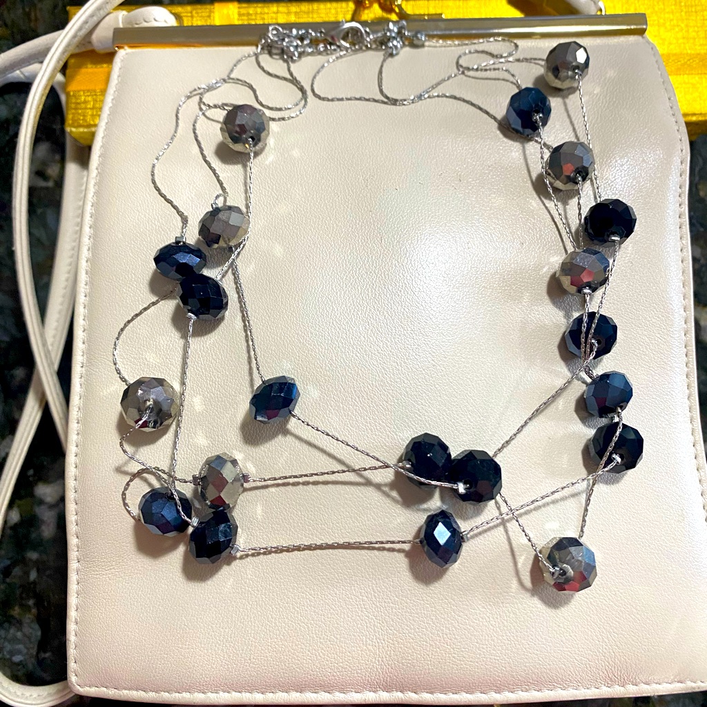 Silver Tone And Crystals Necklace
